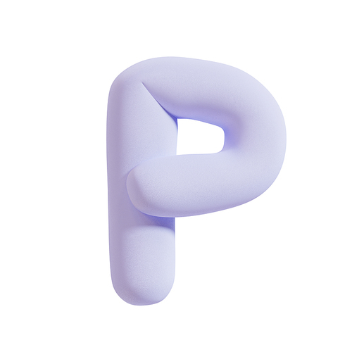 폭신한 쿠션형 디자인의 3D 알파벳 - P