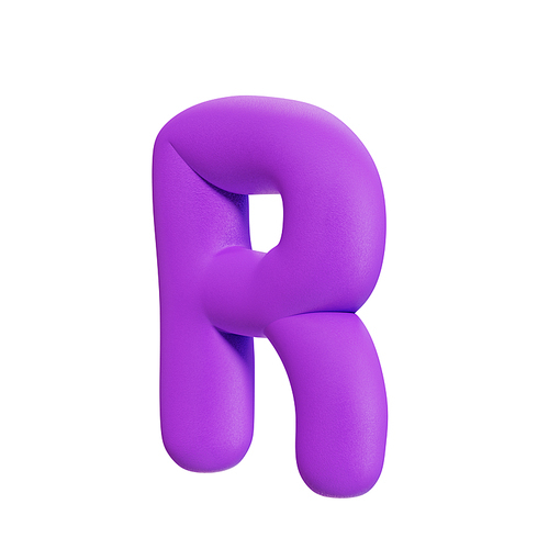 폭신한 쿠션형 디자인의 3D 알파벳 - R