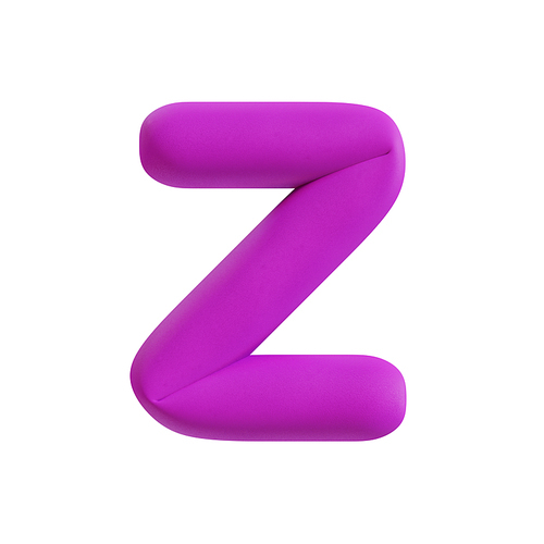 폭신한 쿠션형 디자인의 3D 알파벳 - Z