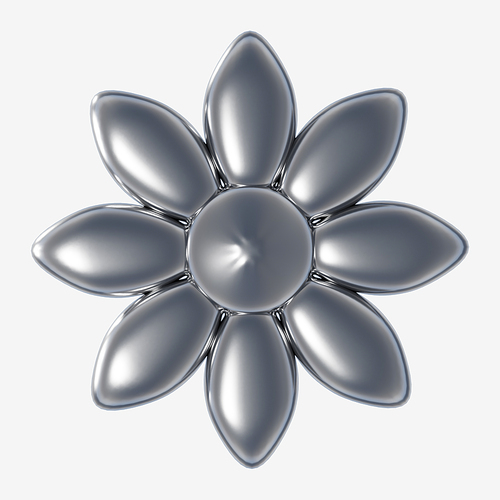 은색재질_꽃 3d 오브젝트 그래픽 이미지