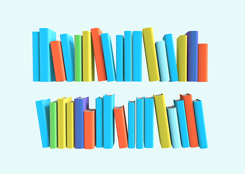 책_서랍장에 정리된 책들 3d 그래픽 오브젝트 이미지