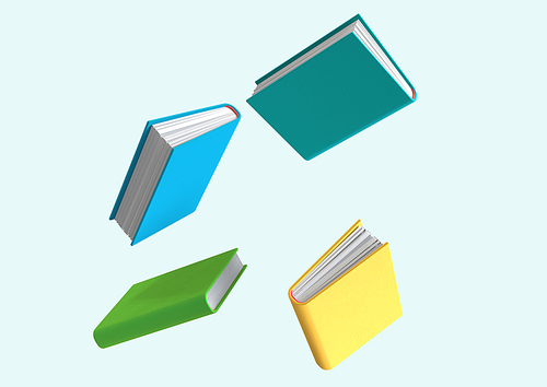 책_공중에 떠있는 책들 3d 그래픽 오브젝트 이미지