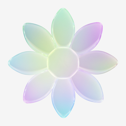 투명 크리스탈_꽃 3d 오브젝트 그래픽 이미지