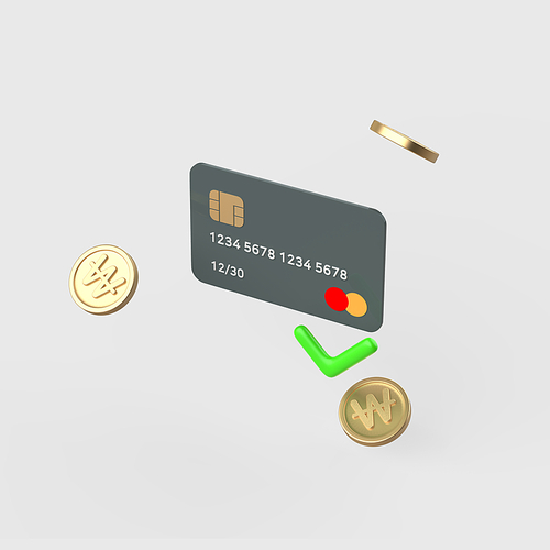 금융_신용카드와 체크카드 결재 3d 오브젝트 아이콘