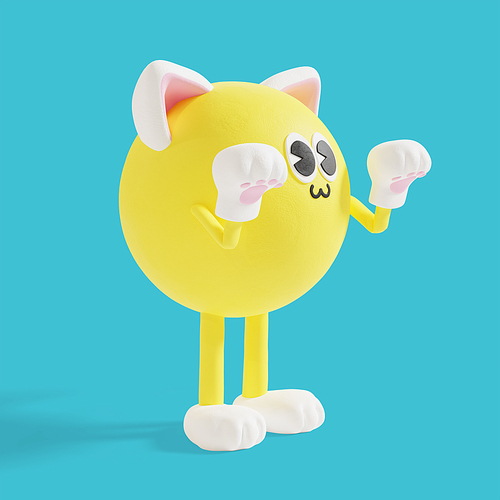 이모티콘_고양이 코스프레 3d 그래픽 캐릭터