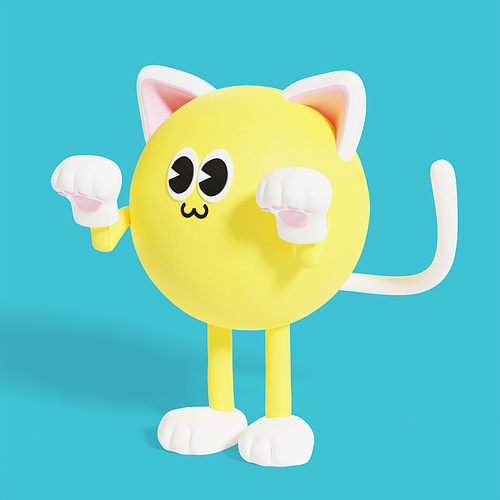 이모티콘_고양이 코스프레 3d 그래픽 캐릭터