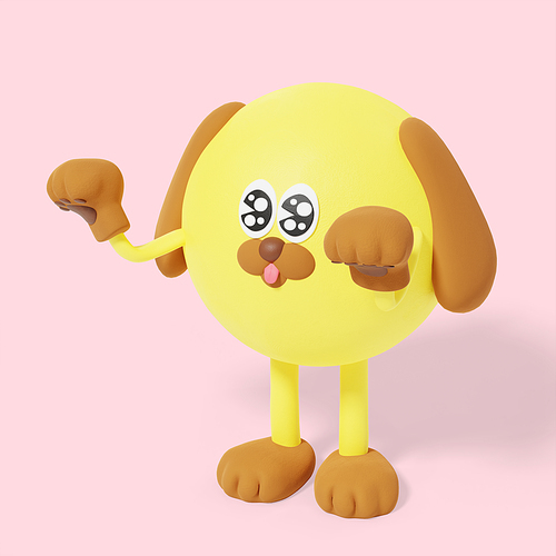 이모티콘_강아지 코스프레 3d 그래픽 캐릭터