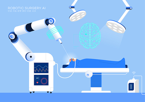 인공지능 로봇이 뇌수술하는 장면