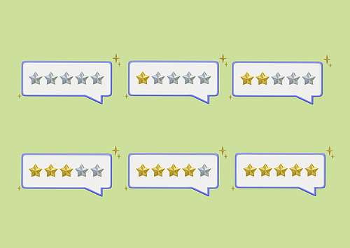 말풍선 속 3d 별점 아이콘