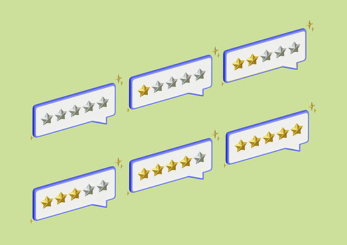 말풍선 속 3d 별점 아이콘