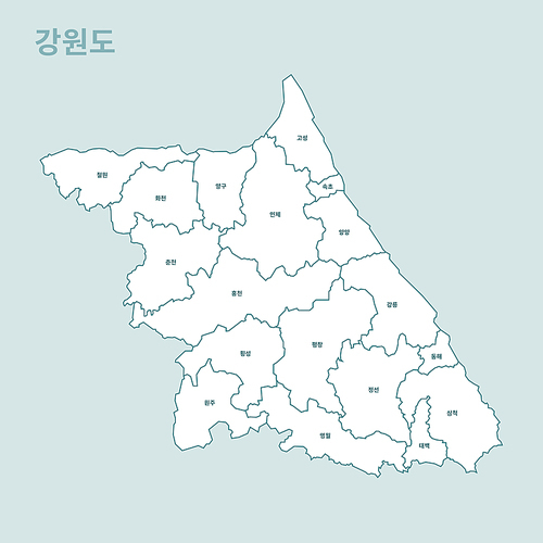 한국 강원도 지도 일러스트