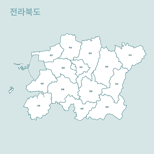 한국 전라북도 지도 일러스트