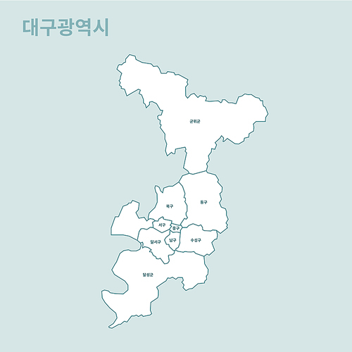 한국 대구광역시 지도 일러스트