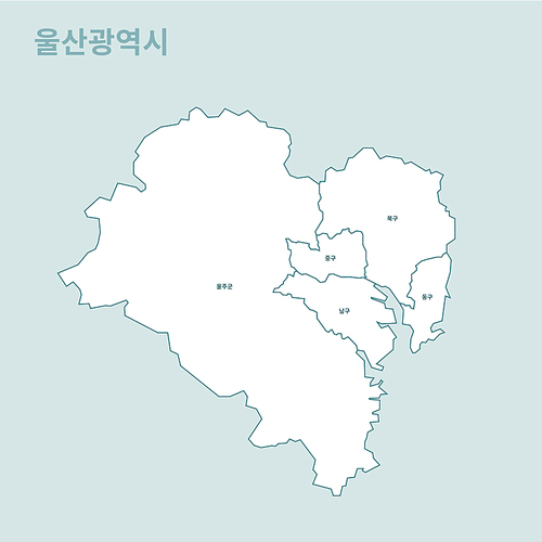 한국 울산광역시 지도 일러스트