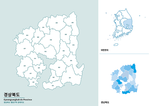 한국 경상북도 지도 일러스트