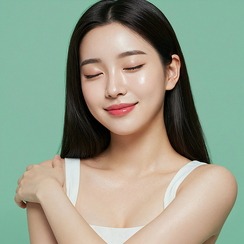 눈을 감은 여자의 모습