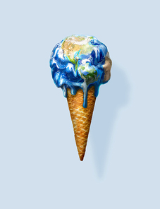 녹아내리는 지구 아이스크림