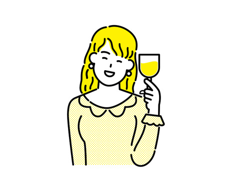 와인 잔을 들고 있는 여성