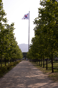 바람에 휘날리는 태극기