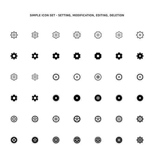 전반적인 관리, 설정에 관련한 톱니바퀴 심벌 아이콘