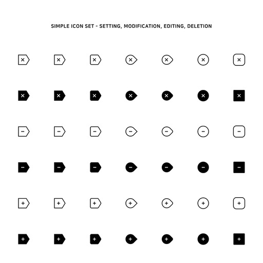 문단이나 부분의 삭제, 수정, 추가에 관한 아이콘