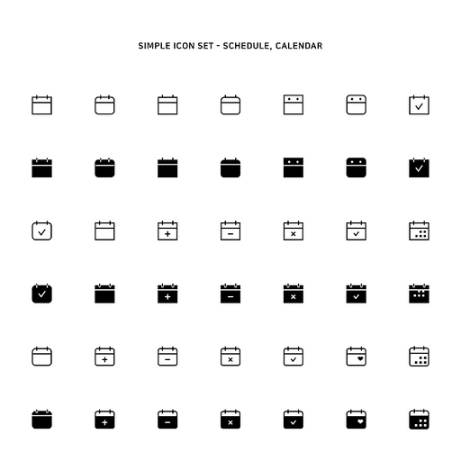 일정과 달력에 관련한 심플아이콘