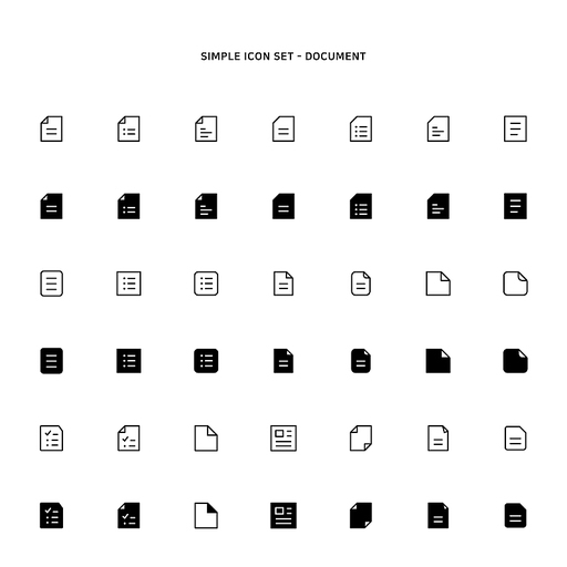 다양한 문서 심플 아이콘 세트08