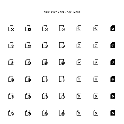 다양한 문서 심플 아이콘 세트04