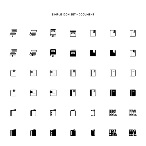 다양한 문서 심플 아이콘 세트10