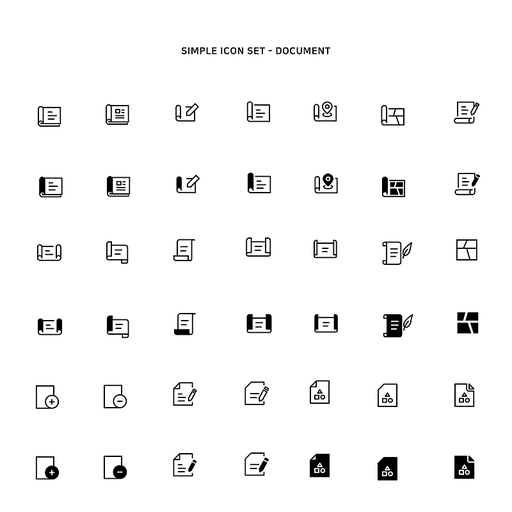 다양한 문서 심플 아이콘 세트12