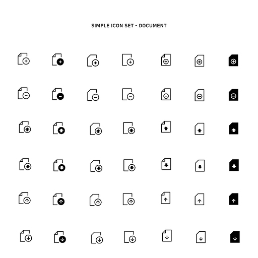 다양한 문서 심플 아이콘 세트05