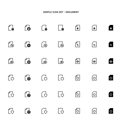다양한 문서 심플 아이콘 세트02