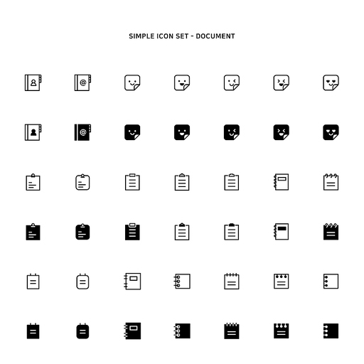 다양한 문서 심플 아이콘 세트09