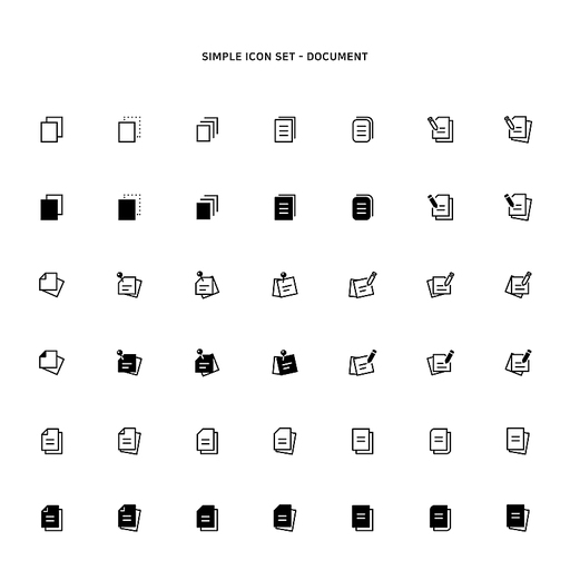 다양한 문서 심플 아이콘 세트06