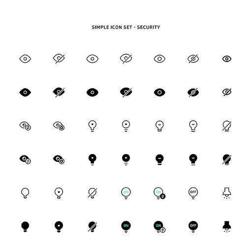 보안과 조명에 관한 아이콘