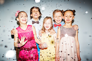 Adorable kids enjoying birthday party