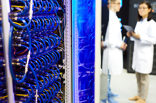 Scientists in supercomputer center