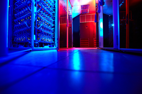 Interior of modern data center