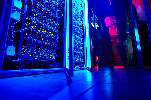 Supercomputer in server room of research institute