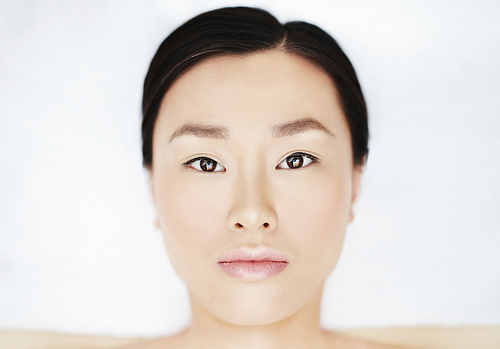 Close-up of a clean face of Asian woman