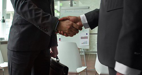 Two male colleagues shaking hands