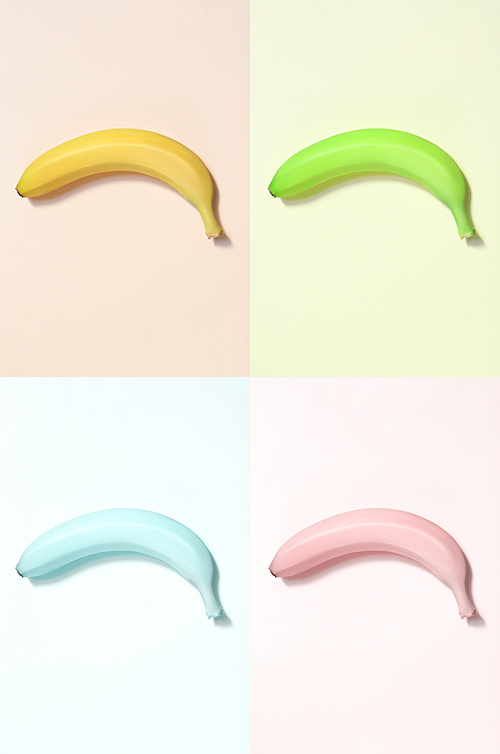 Set of colorful bananas