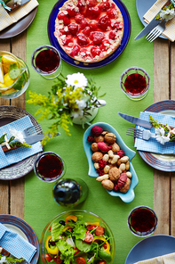 Served table with festive food