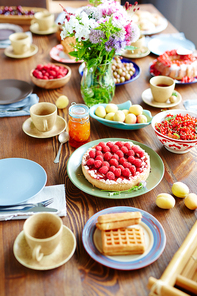 Served festive table with tasty food