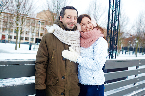 Healthy young couple spending leisure outdoors