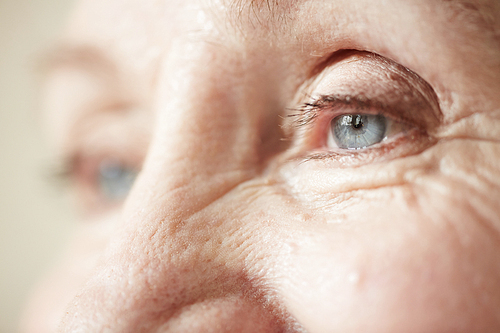 Eyes and upper part of nose of elderly woman