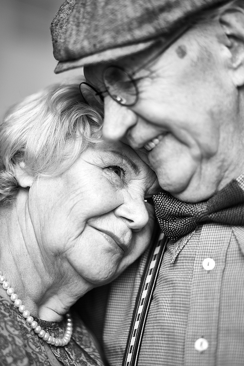 Portrait of affectionate retired couple