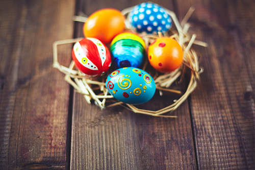 Group of ornate Easter eggs