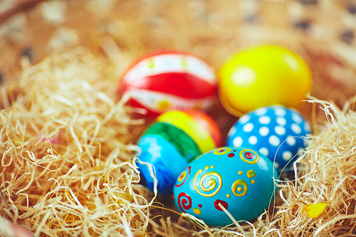 Easter symbols in nest