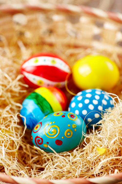 Close-up of Easter eggs